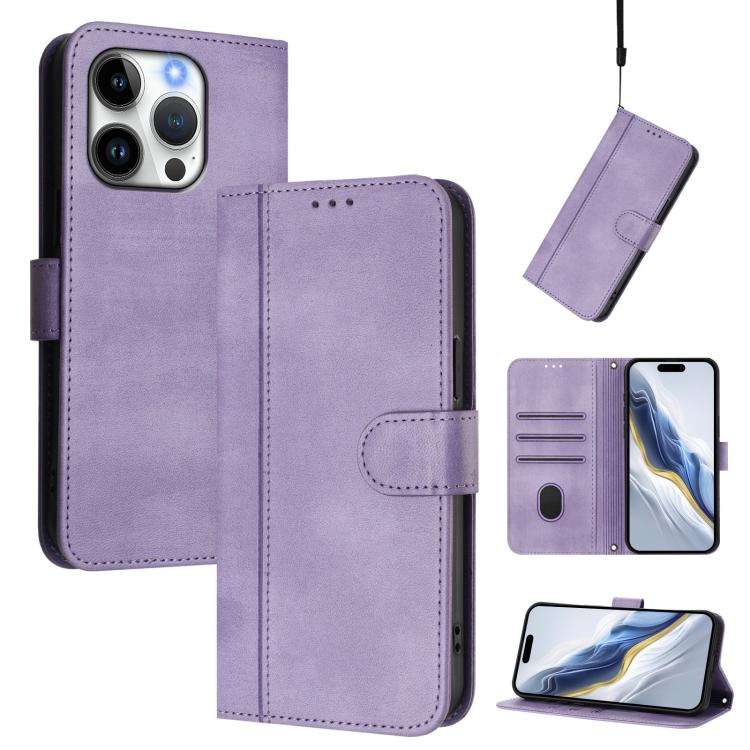 Line Splicing Buckle Retro Leather Phone Case, For iPhone 13 Pro Max, For iPhone 13 Pro, For iPhone 13 mini, For iPhone 12 / 12 Pro, For iPhone 12 Pro Max, For iPhone 12 mini