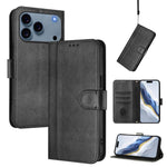 Line Splicing Buckle Retro Leather Phone Case, For iPhone 17e / 16e, For iPhone 17 Pro Max, For iPhone 17 Pro, For iPhone 17, For iPhone Air, For iPhone 16 Pro Max