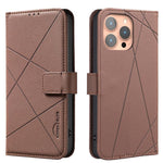 Geometric Pattern RFID Leather Phone Case, For iPhone 16e / 17e, For iPhone 17 Pro Max, For iPhone 17 Pro, For iPhone 17, For iPhone Air, For iPhone 16 Pro Max, For iPhone 16 Pro, For iPhone 16 Plus