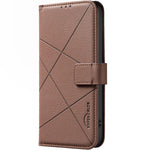 Geometric Pattern RFID Leather Phone Case, For iPhone 16e / 17e, For iPhone 17 Pro Max, For iPhone 17 Pro, For iPhone 17, For iPhone Air, For iPhone 16 Pro Max, For iPhone 16 Pro, For iPhone 16 Plus