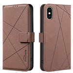 Geometric Pattern RFID Leather Phone Case, For iPhone XR, For iPhone XS Max, For iPhone 6 Plus / 7 Plus / 8 Plus