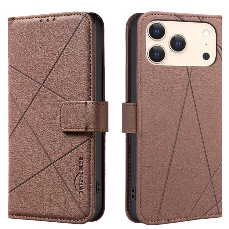 Geometric Pattern RFID Leather Phone Case, For iPhone 16e / 17e, For iPhone 17 Pro Max, For iPhone 17 Pro, For iPhone 17, For iPhone Air, For iPhone 16 Pro Max, For iPhone 16 Pro, For iPhone 16 Plus