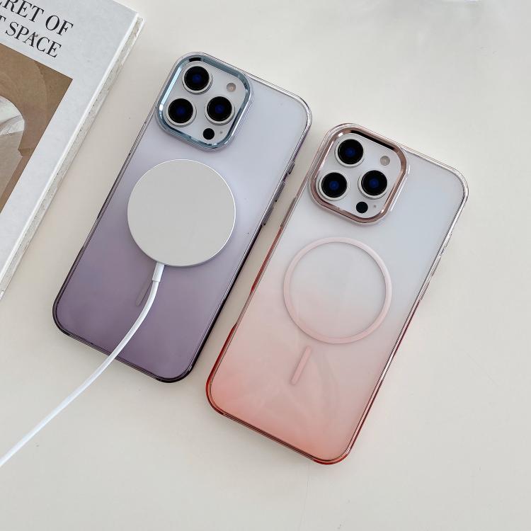 Metal Lens Frame Gradient PC MagSafe Phone Case, For iPhone 13 Pro