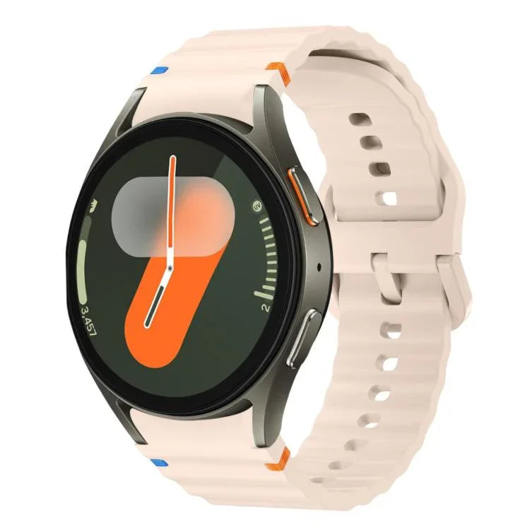 xDfind Wavy Grain Stitched Colorful Buckle Silicone Watch Band, For Samsung Galaxy Watch FE / 7 / 6 / 5 / 4
