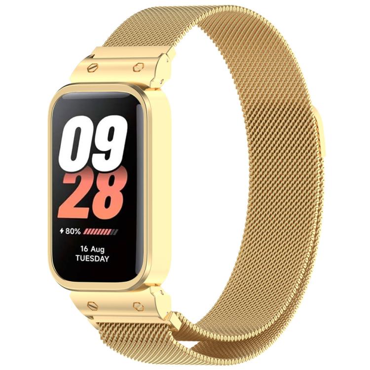 xDfind Watch Frame Integrated Milan Magnetic Metal Watch Band, For Redmi Band 3 / Xiaomi Smart Band 9 Active, For Redmi Band 2 / Xiaomi Smart Band 8 Active