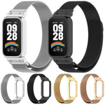 xDfind Watch Frame Integrated Milan Magnetic Metal Watch Band, For Redmi Band 3 / Xiaomi Smart Band 9 Active, For Redmi Band 2 / Xiaomi Smart Band 8 Active