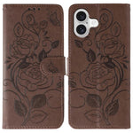 Rose Butterfly Embossed Leather Phone Case, For iPhone 17e / 16e, For iPhone 17 Pro Max, For iPhone 17 Pro, For iPhone 17, For iPhone Air