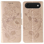 Rose Butterfly Embossed Leather Phone Case, For iPhone 17e / 16e, For iPhone 17 Pro Max, For iPhone 17 Pro, For iPhone 17, For iPhone Air