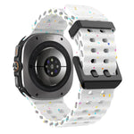 Dual Buckle Colorful Dots Silicone Watch Band, For Samsung Galaxy Watch Ultra 47mm / Ultra 2025