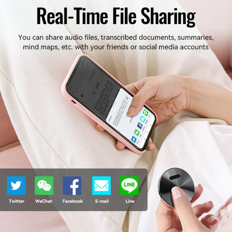 JNN A6 Portable Smart AI Magnetic Recorder Support APP Control, 8GB, 16GB, 32GB, 64GB, 128GB