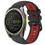 xDfind Dual Color Quick Release Steel Buckle Silicone Watch Band, For Garmin 26mm, For Garmin 22mm, For Garmin 20mm