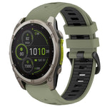 xDfind Dual Color Quick Release Steel Buckle Silicone Watch Band, For Garmin 26mm, For Garmin 22mm, For Garmin 20mm