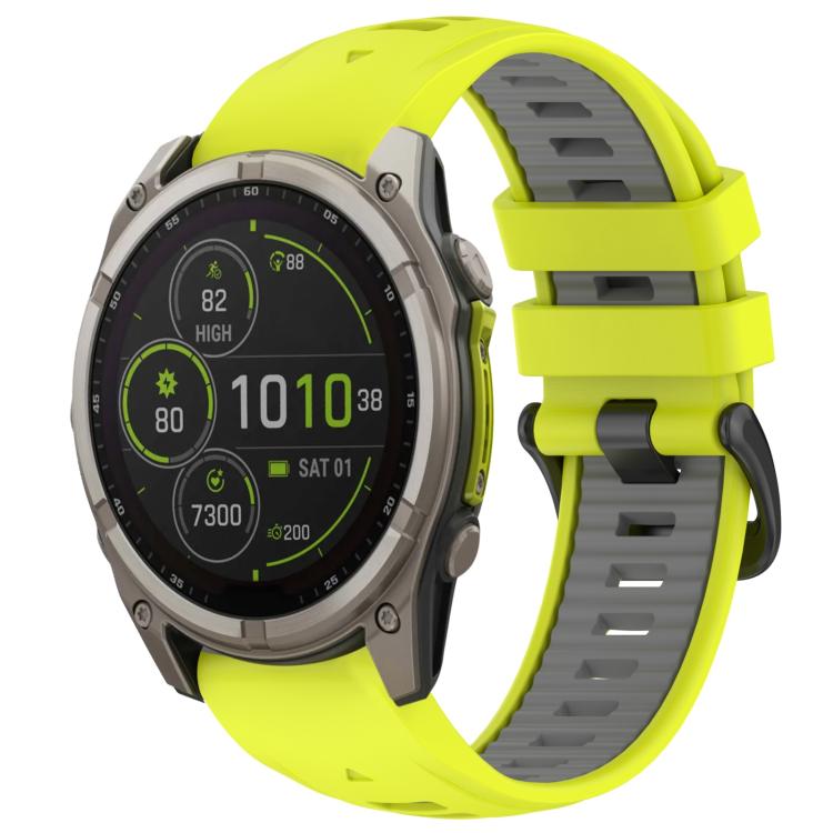 xDfind Dual Color Quick Release Steel Buckle Silicone Watch Band, For Garmin 26mm, For Garmin 22mm, For Garmin 20mm