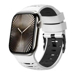 Trapezoid Two Color Silicone Watch Band, For Apple Watch 46mm / 49mm / 45mm / 44mm