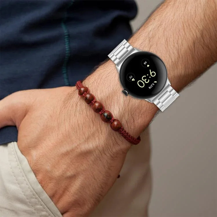 xDfind Three Beads Quick Release Metal Watch Band, For Google Pixel Watch 4 / 3 45mm, For Google Pixel Watch 4 / 3 / 2 / 1 41mm