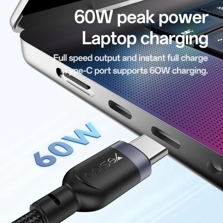 Yesido CA136C 60W USB-C / Type-C to Type-C & iWatch 2 in 1 Charging Cable, CA136C