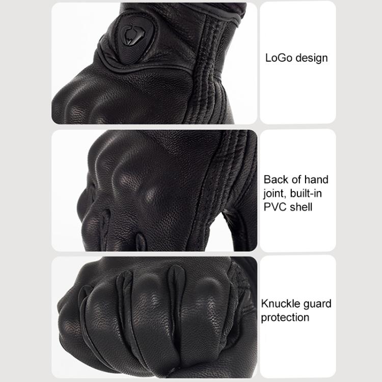 SOMAN MG-24 Motorcycle Sheepskin Gloves Touch Screen Off-road Riding Retro Gloves, M, L