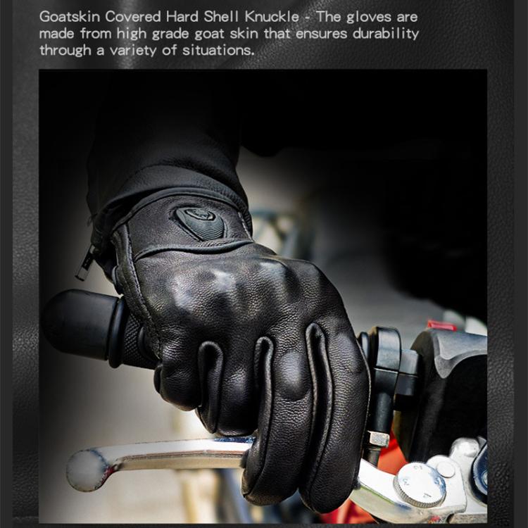 SOMAN MG-24 Motorcycle Sheepskin Gloves Touch Screen Off-road Riding Retro Gloves, M, L