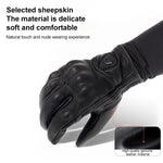 SOMAN MG-24 Motorcycle Sheepskin Gloves Touch Screen Off-road Riding Retro Gloves, M, L