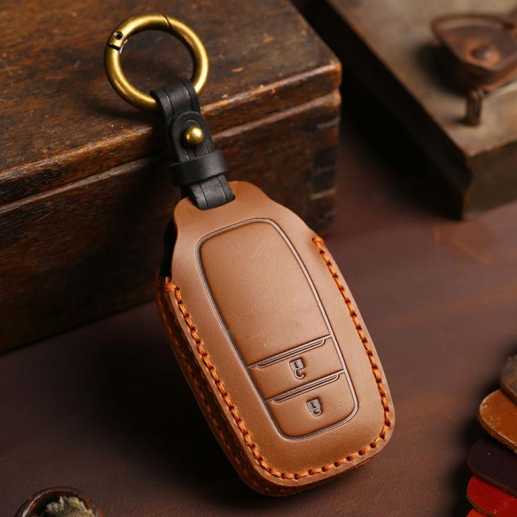 For Toyota Corolla 2-button B110 Crazy Horse Cowhide Car Key Protection Cover, For Toyota Corolla 2-button