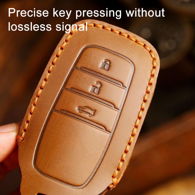 For Toyota Corolla 2-button B110 Crazy Horse Cowhide Car Key Protection Cover, For Toyota Corolla 2-button