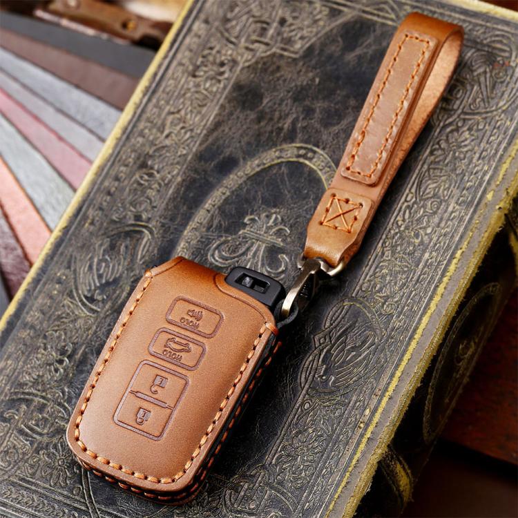 For Toyota North American 2+1-button C012 Crazy Horse Cowhide Car Key Protection Cover, For Toyota North American 2+1-button