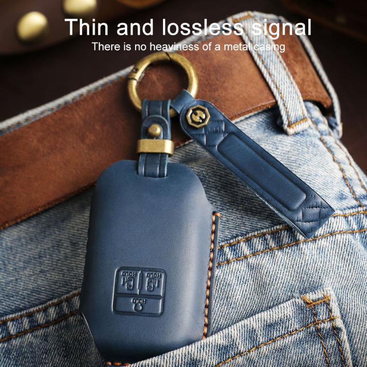For Kia Carnival SX Hallmo E171 Crazy Horse Cowhide Car Key Protection Cover, For Kia Carnival SX