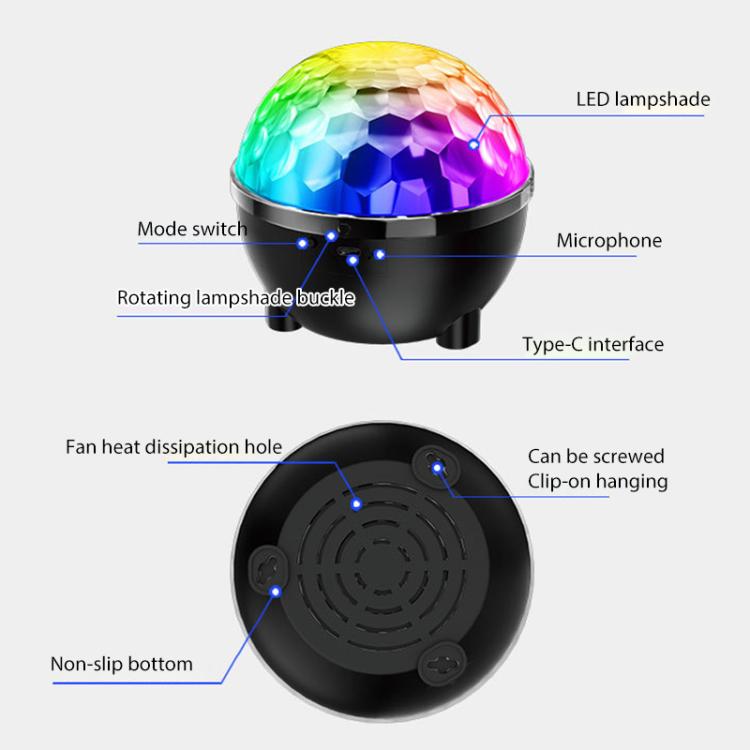Sunflower Magic Ball Light LED RGB Rotating Stage Lamp, Voice Control, Remote Control