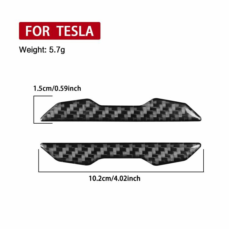 For Tesla Model 3 / Y / S / X 2pcs/Set Carbon Fiber Car Rearview Mirror Anti-collision Decorative Sticker, Car Rearview Mirror Anti-collision