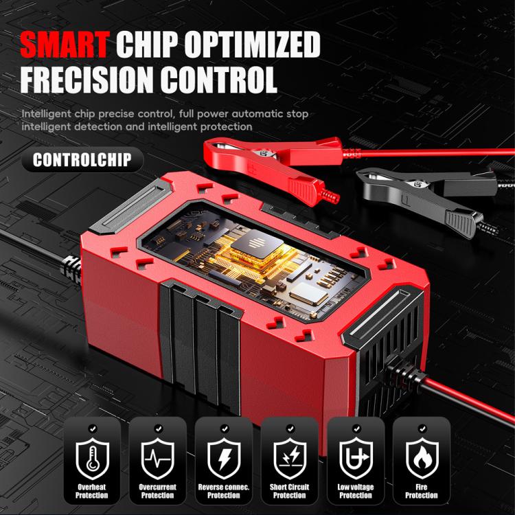 FOXSUR FBC1206F 12V 6A Car Motorcycle Battery Charger Smart Repair Multi-function Charger, EU Plug, US Plug, UK Plug, AU Plug