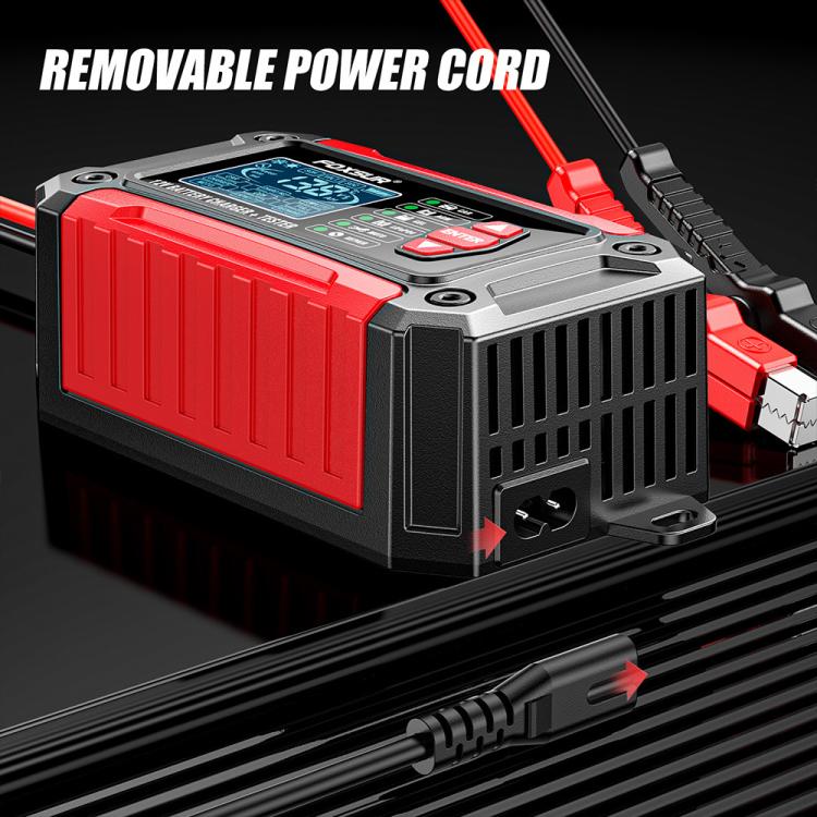 FOXSUR FTC-1206 2 in 1 12V Charging Tester Integrated Machine Car Motorcycle Battery Charger Tester, EU Plug, US Plug, UK Plug, AU Plug
