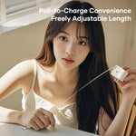 ROCK T90 PD35W Type-C Single Port GaN Wall Charger with Type-C Retractable Cable, UK Plug, EU Plug