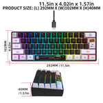 HXSJ V700WB Wired RGB Backlit Membrane Keyboard 61 Key Caps, Cable Length: 1.7m, V700WB