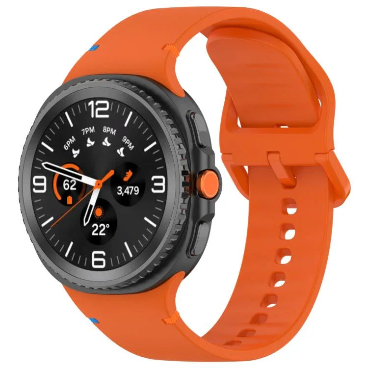 For Samsung Galaxy Watch8 Classic 46mm / Watch8 44mm / 40mm xDfind Stitched Solid Color Silicone Watch Band, 20mm, 22mm