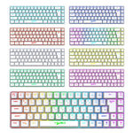 HXSJ V200 Russian Version Wired RGB Backlit Mechanical Keyboard 68 Key Caps, Cable Length: 1.7m, V200 Russian Version White