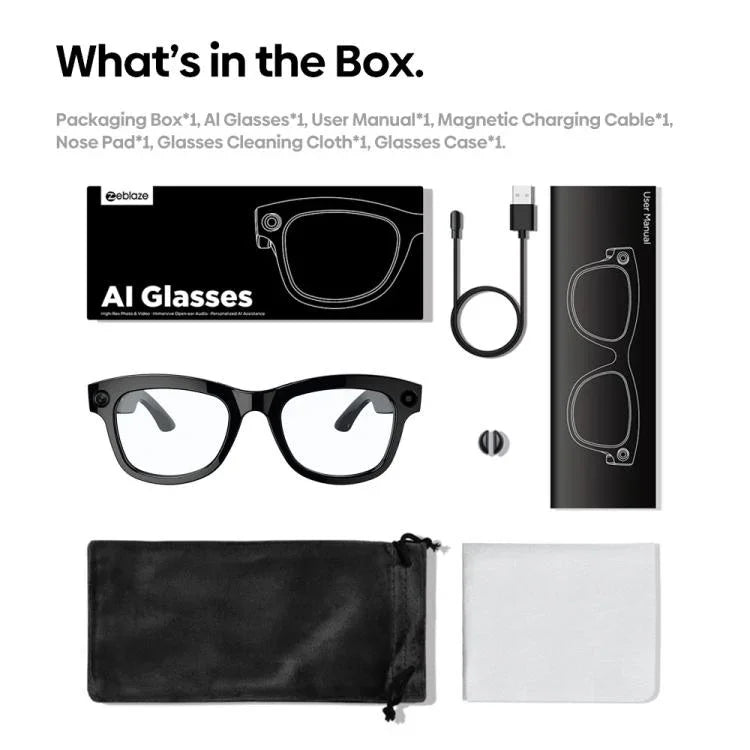 Zeblaze Eyewear AI Shooting Glasses Open-ear Audio AI Assistance