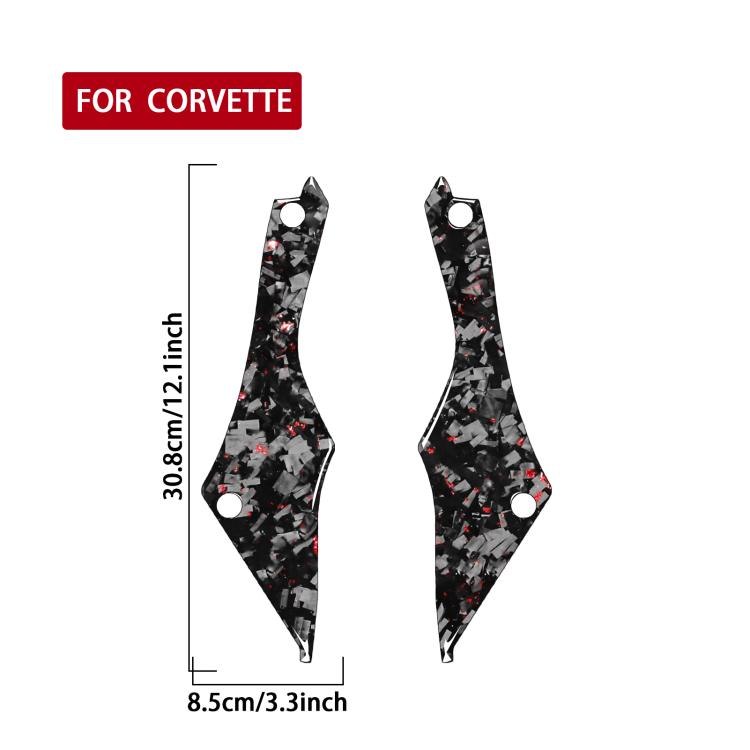 2pcs/Set Forged Gold Foil Carbon Fiber Car Rear Door Inside Frame Decorative Sticker for Chevrolet Corvette C8 2020-, Left and Right Driver, Rear Door Inside