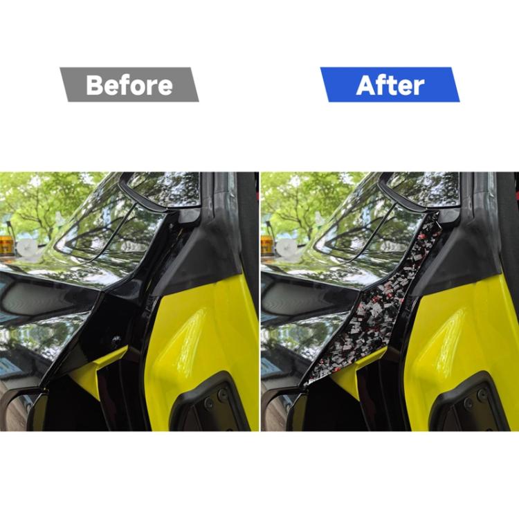 2pcs/Set Forged Gold Foil Carbon Fiber Car Rear Door Inside Frame Decorative Sticker for Chevrolet Corvette C8 2020-, Left and Right Driver, Rear Door Inside