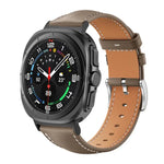 xDfind Flat Head Black Shark Fine Grain Leather Watch Band, For Samsung Galaxy Watch Ultra / Ultra 2025, For Samsung Galaxy Watch8 / Watch8 Classic, For Samsung Galaxy Watch7 / FE / 6 / 5 / 4