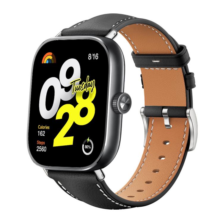 xDfind Flat Head Black Shark Fine Grain Leather Watch Band, For Xiaomi Band 10 Pro / 9 Pro / Redmi Watch 6, For Redmi Watch 3 Active / Lite 20mm, For Redmi Watch 3 20mm