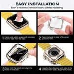 Ladder Buckle Loop Nylon Watch Band with Change to Ultra 49mm Film PC Cover, For Apple Watch Series 44mm, For Apple Watch Series 40mm, For Apple Watch Series 10 / 11 46mm, For Apple Watch Series 10 / 11 42mm, For Apple Watch Series 45mm                ...