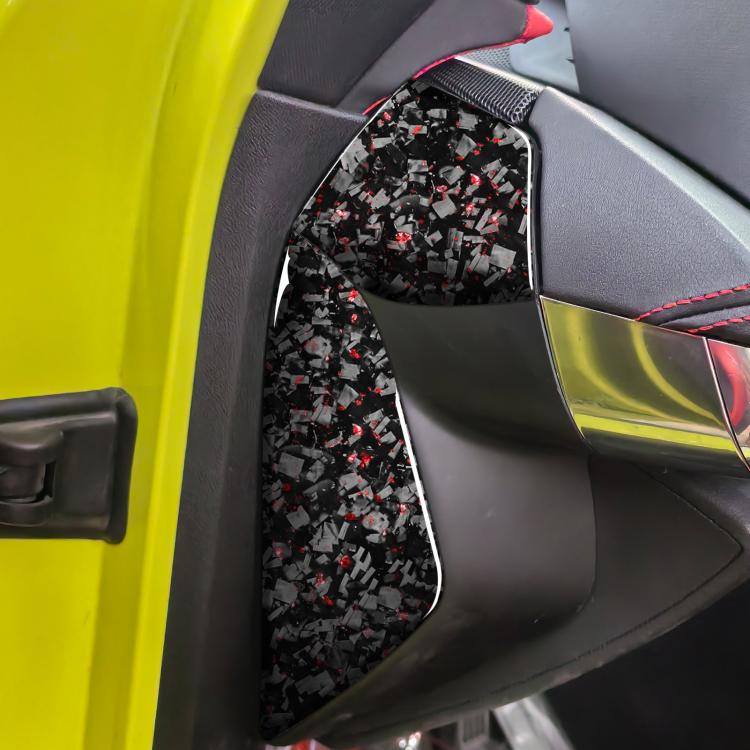 4pcs/Set Forged Gold Foil Carbon Fiber Car Front Slot Decorative Sticker for Chevrolet Corvette C8 2020-, Left and Right Driver, Front Slot