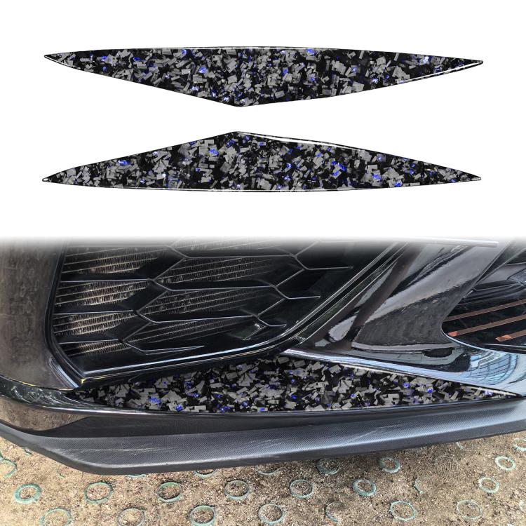 2pcs/Set Forged Gold Foil Carbon Fiber Car Front Bumper Sides Decorative Sticker for Chevrolet Corvette C8 2020-, Left and Right Driver, Front Bumper Sides