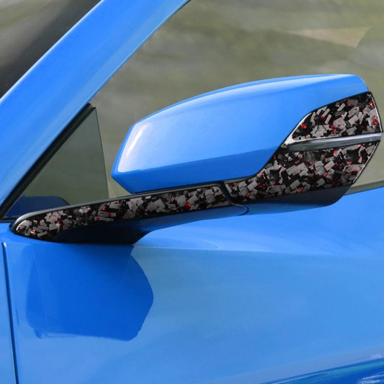 4pcs/Set Forged Gold Foil Carbon Fiber Car Rearview Mirror Decorative Sticker for Chevrolet Corvette C8 2020-, Right Driver, Rearview Mirror, Right Driver