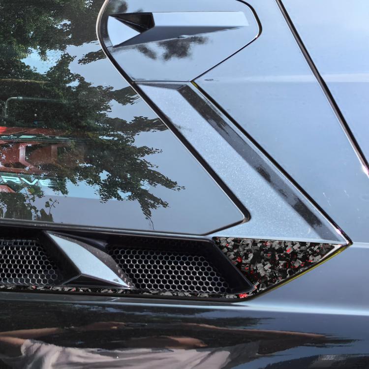 4pcs/Set Forged Gold Foil Carbon Fiber Car Roof Engine Vents Decorative Sticker for Chevrolet Corvette C8 2020-, Left and Right Driver, Roof Engine Vents