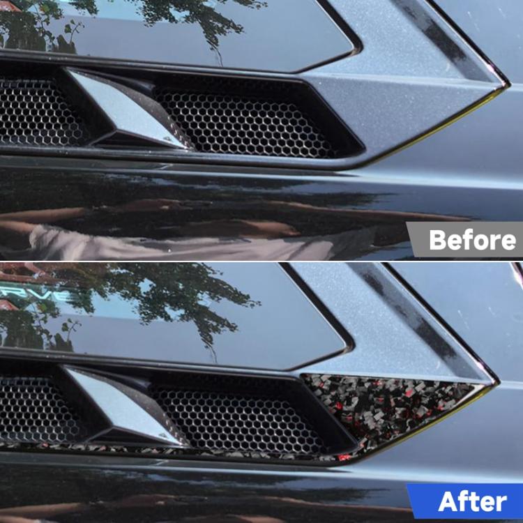 4pcs/Set Forged Gold Foil Carbon Fiber Car Roof Engine Vents Decorative Sticker for Chevrolet Corvette C8 2020-, Left and Right Driver, Roof Engine Vents