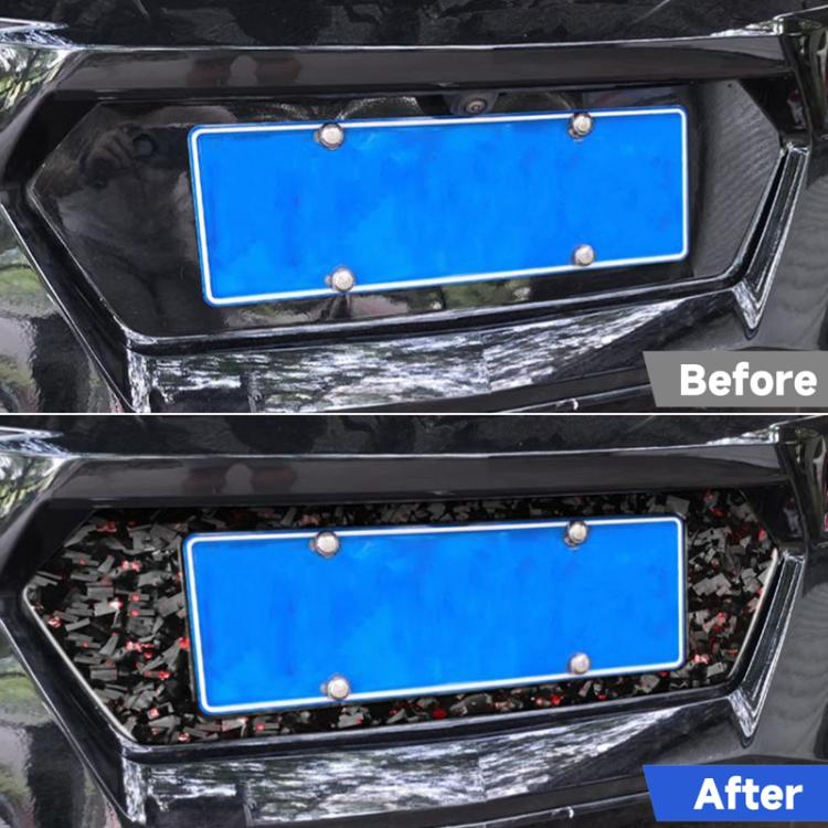 Forged Gold Foil Carbon Fiber Car Rear License Plate Frame Decorative Sticker for Chevrolet Corvette C8 2020-, Left and Right Driver, Rear License Plate Frame
