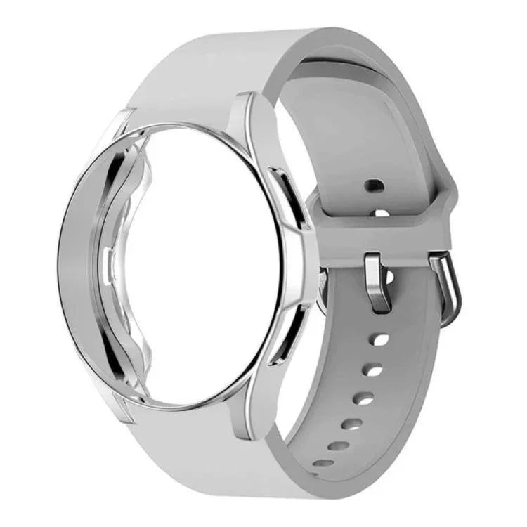 Silicone Watch Band with TPU Case, For Samsung Galaxy Watch 7 44mm, For Samsung Galaxy Watch 7 40mm, For Samsung Galaxy Watch 4 Classic 46mm, For Samsung Galaxy Watch 4 Classic 42mm