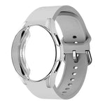 Silicone Watch Band with TPU Case, For Samsung Galaxy Watch 7 44mm, For Samsung Galaxy Watch 7 40mm, For Samsung Galaxy Watch 4 Classic 46mm, For Samsung Galaxy Watch 4 Classic 42mm