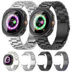 Three Beads Flat Buckle Titanium Alloy Watch Band, For Samsung Galaxy Watch Ultra / Ultra 2025, For Samsung Galaxy Watch8 / Watch8 Classic